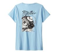 Femme Couple Assorti de crânes pour Toujours T-Shirt avec Col en V