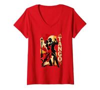 Femme Couple de Danseurs de Tango Tango Argentin T-Shirt avec Col en V