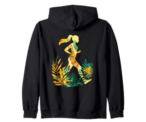 Femme coureuse Style cartoon Amoureuse de la course à pied Sweat à Capuche