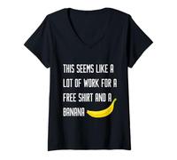 Femme Courir un marathon est un travail difficile, un entraînement amusant, une salle de sport et de fitness T-Shirt avec Col en V