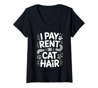 Femme Couronne Boujee Cat Fancy Spoiled Rich Energy Glam Sassy Posh T-Shirt avec Col en V