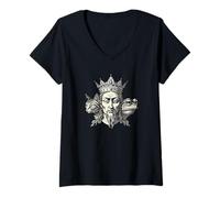 Femme Couronne de Formes cachées T-Shirt avec Col en V