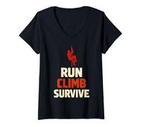 Femme Course à Obstacles Race Obstacle Race OCR Mud Run Finisher T-Shirt avec Col en V