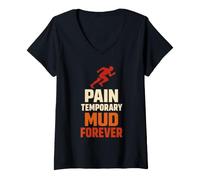 Femme Course à Obstacles Race Obstacle Race OCR Mud Run Finisher T-Shirt avec Col en V