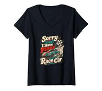 Femme Course Car Driver Car Racing Humour T-Shirt avec Col en V