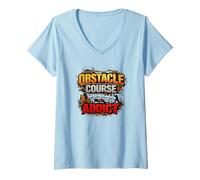 Femme Course d'obstacles Addict Mud Run Racing T-Shirt avec Col en V