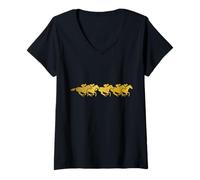 Femme Course hippique Derby Jockey Horse Rider Racer T-Shirt avec Col en V