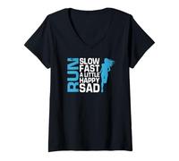 Femme Court Peu Importe L’Humeur Citation pour Coureur T-Shirt avec Col en V
