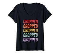 Femme Courte T-Shirt avec Col en V