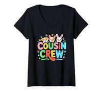 Femme Cousin Crew Shirt Adulte Enfant Matching Cousin Crew T-Shirt avec Col en V