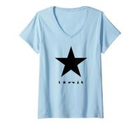 Femme Couverture de l'album David Bowie Blackstar T-Shirt avec Col en V