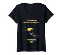 Femme Couverture de Passeport biométrique de la République du Honduras T-Shirt avec Col en V