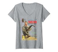 Femme Couverture Tarzan des singes Jungle Tales T-Shirt avec Col en V