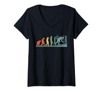 Femme Couvreurs Couvreur Vintage Evolution couvreurs Couvreur T-Shirt avec Col en V