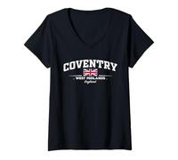 Femme Coventry England T-Shirt avec Col en V