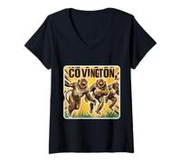 Femme Covington Louisiana Primate Escape Rhésus Macaques Singes T-Shirt avec Col en V