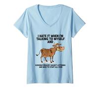 Femme Cow I Hate IT When I'm Talking to Myself Sarcastic T-Shirt avec Col en V
