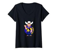 Femme Cowboy Dart Star The Nuke Lucky Luke T-Shirt avec Col en V