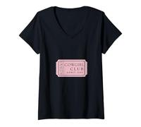 Femme Cowgirl Club/Ticket de rodéo/Let's Go Cowgirls/Country T-Shirt avec Col en V