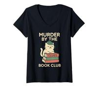 Femme Cozy Crime Club Mystery Reader Bookish Sleuth Cadeau T-Shirt avec Col en V