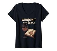 Femme Cozy Crime Club Mystery Reader Bookish Sleuth Cadeau T-Shirt avec Col en V