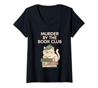 Femme Cozy Crime Club Mystery Reader Bookish Sleuth Cadeau T-Shirt avec Col en V