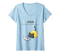 Femme Cozy Mystery Cat Crime Shss My Murder Shows are on. T-Shirt avec Col en V