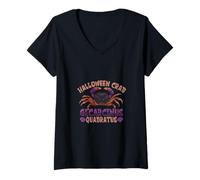 Femme Crabe - Crabe d'halloween T-Shirt avec Col en V