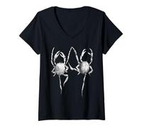 Femme Crabes Dansant Le Sabbat Dictionnaire Art Infernal T-Shirt avec Col en V
