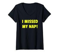 Femme Cranky Mode on I Missed My Nap Funny Graphic Tee and More T-Shirt avec Col en V