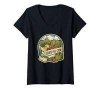 Femme Crate FILL Crew Glanage et Récolte Solidaire T-Shirt avec Col en V