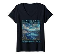 Femme Crater Lake National Park | Oregon T-Shirt avec Col en V