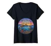 Femme Cratère Molokini, Maui, Hawaï, Hawaï, Hawaï, États-Unis T-Shirt avec Col en V