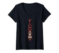 Femme Cravate Irlandaise pour la Saint-Valentin T-Shirt avec Col en V