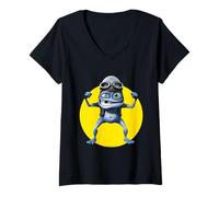 Femme Crazy Frog Axel F Double Pose Biceps T-Shirt avec Col en V