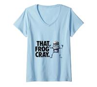 Femme Crazy Frog That Grenouille Cray Axel F T-Shirt avec Col en V
