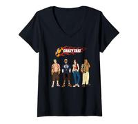 Femme Crazy Taxi Driver Line Up T-Shirt avec Col en V