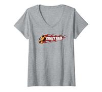 Femme Crazy Taxi Legacy Logo T-Shirt avec Col en V