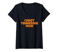 Femme Crazy Tennessee Mom T-Shirt avec Col en V