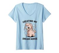 Femme Création du Cheval de Mes rêves Kawaii Pastel Pony T-Shirt avec Col en V