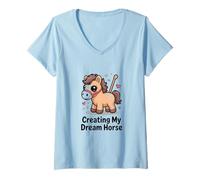 Femme Création du Cheval de Mes rêves Kawaii Pastel Pony T-Shirt avec Col en V