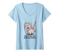 Femme Création du Cheval de Mes rêves Kawaii Pastel Pony T-Shirt avec Col en V