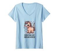 Femme Création du Cheval de Mes rêves Kawaii Pastel Pony T-Shirt avec Col en V