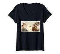 Femme Création sarcastique amusante de chat Adam Cat Meme Cat Lover T-Shirt avec Col en V