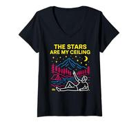Femme Creation The Stars are My Ceiling Christian Faith T-Shirt avec Col en V