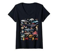 Femme Créatures océaniques Vie océanique Exploration Animaux marins T-Shirt avec Col en V