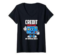 Femme Credit Where IT S Due My Impulse DID IT T-Shirt avec Col en V