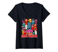 Femme Creep in it Real Since Forever T-Shirt avec Col en V