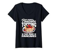 Femme Crêpes : mes crêpes préférées, garniture de deux autres crêpes T-Shirt avec Col en V