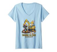 Femme Creuser pour Les œufs de Pâques Aventure Pelle Construction T-Shirt avec Col en V